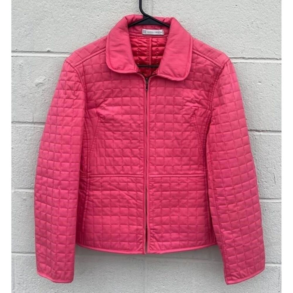 Marisa Christina Hot Pink Quilted Lightweight Zip Jacket L